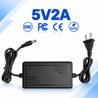 Adaptateur secteur AC/DC 5V 2A 10W fiable à prix de gros, adaptateur de bureau à large plage de tension 100-240V pour bande LED, CCTV, routeur, moniteur