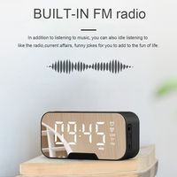 Reproductor de Música Bluetooth Inalámbrico Digital Electrónico Q5, Reloj Despertador LED con Espejo, Altavoz Bluetooth Portátil Multifunción