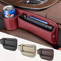 Organisateur universel pour l'espace entre les sièges de voiture, boîte de rangement multifonction en cuir, poche latérale pour ranger portefeuille, clés, cartes avec porte-gobelet
