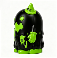Figurine décorative artistique en PVC moulé par injection, verte, imperméable, innovante, pour collection, artisanat et décoration.