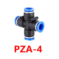 Connecteur rapide pneumatique PZA quatre voies 4/6/8/10/12 mm pour tuyau d'arrosage de jardin