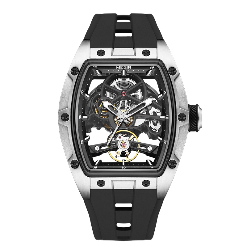 Montre Homme оригинальный бренд Megir 2242 полый Скелет Автоматические наручные часы роскошные механические часы для мужчин