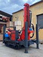 Foreuse hydraulique diesel/électrique montée sur tracteur pour puits d'eau, profondeur max. 200 m, sur chenilles en caoutchouc, 380 V, 600 kg, utilisation facile
