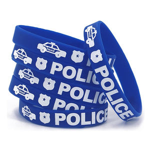 Venta al por mayor impresión de dibujos animados patrón coche de policía <span class=keywords><strong>pulseras</strong></span> de silicona para niños fiesta evento pulsera de silicona - Product Image 2