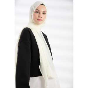 Ivory <b>Chiffon</b> Fur Shawl - Product Image 1