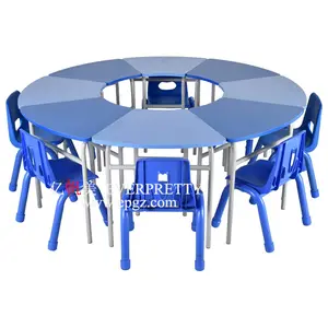 Kids Study Table Chair Kindergarten Furniture School Plastic Foldable Kids Study Table Chair