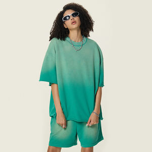 เสื้อยืดแขนสั้นสำหรับผู้ชายและผู้หญิง, เสื้อยืดผ้าฝ้าย GSM 350ใส่ได้ทั้งชายและหญิงเสื้อยืดแนวสตรีทโอเวอร์ไซส์ย้อนยุคโลโก้ได้ตามที่ต้องการ - Product Image 5