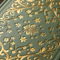 Carnet à couverture rigide personnalisé avec motif floral en feuille d'or, format A5, journal de prière pour cadeau d'église