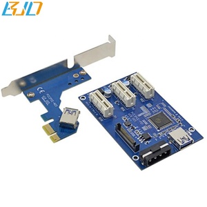 Usine en gros PCIe X1 à 3 <span class=keywords><strong>PCI</strong></span>-E 1X Slot Hub adaptateur carte d'extension pour carte vidéo graphique AMD en Stock - Product Image 2