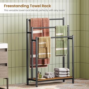<span class=keywords><strong>Portasciugamani</strong></span> Multifunzionale in Metallo e MDF, Scaffale Minimalista Autoportante, Supporto Multiuso per Asciugamani per <span class=keywords><strong>Bagno</strong></span> e Camera da Letto - Product Image 1