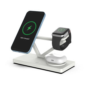 Regalos de negocios promocionales 5 en 1 Cargador inalámbrico 15W Fuerte magnético para iPhone para relojes <span class=keywords><strong>Samsung</strong></span> Estación de carga con luz - Product Image 4