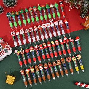Penna a Sfera in Plastica a Quattro Colori per Natale, Simpatica Cartone Animato Multicolore, Punta da 0,5 mm, Lunghezza 10 cm, per Ufficio e Scuola - Product Image 1