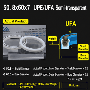 Sello de eje de válvula de bomba de lodo abrasivo tipo V/U de cantilever, energizado por resorte, de UPE resistente al desgaste, modelo <span class=keywords><strong>UFA</strong></span> de Ceimin - Product Image 2