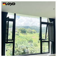 Ventana Abatible Horizontal de Aleación de Aluminio de Buena Calidad con Toldo de Vidrio, Diseño Moderno y Función Insonorizante para Villa