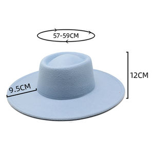 새로운 도매 Chapeau 팜므 경향 와이드 챙 보라색 페도라 모자 펠트 파도라 페도라 모자 남성 여성 돼지 고기 파이 교회 모자 - Product Image 2