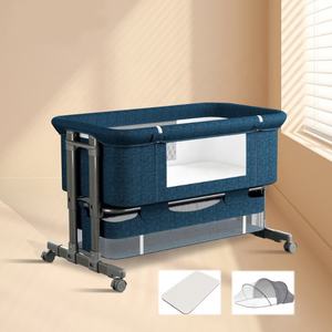 Cuna Gemelar de Alta Calidad, Cuna Plegable Portátil <span class=keywords><strong>para</strong></span> Recién Nacidos, Cuna <span class=keywords><strong>para</strong></span> <span class=keywords><strong>Gemelos</strong></span>, Juego de Ropa de Cama <span class=keywords><strong>para</strong></span> Recién Nacidos - Product Image 2