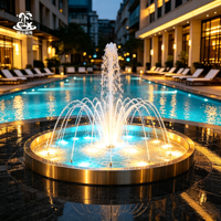 Fuente Musical Circular de Acero Inoxidable con Sistema de Chorro de Agua LED para Paisajes, Patios de Hotel y Plazas Públicas