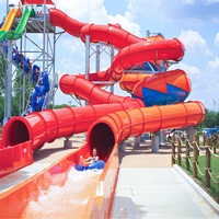 Tobogán Acuático de Fibra de Vidrio con Certificación CE EN1176, Resistente a la Intemperie, para Piscinas de Resorts y Vacaciones