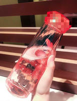 Bouteille d'eau en verre 480 ml, colorée, transparente, portable, anti-fuite, gobelet à boire, logo personnalisé, bouteille en verre pour les voyages et les activités de plein air