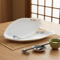 Fabriek Oem Ontwerp 15.5 Inch Grote Vis Vorm Melamine Restaurant Borden