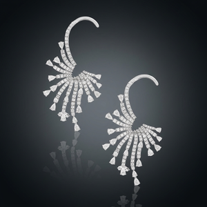 Lab Grown Diamond Pear Cut Sunburst Ear <b>Climber</b> Drop <b>Earrings</b> 10K 14K 18K Gold 925 935 Silver Fine Jewelry - Product Image 1