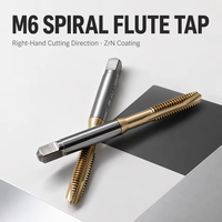 Taraud à cannelure spirale TT300-HPO M6, standard métrique, en acier rapide HSS, matériau carbure ZrN, droite, pour la coupe de filetages en acier inoxydable et titane