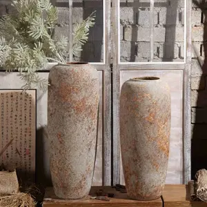 Retro Home Decoration Traditional Chinese Style Living Room Decor Floor Stand Flower Porcelain Ceramic Vases