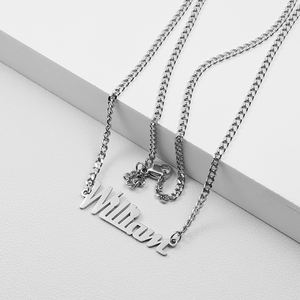 Collar <span class=keywords><strong>de</strong></span> <span class=keywords><strong>Cadena</strong></span> Cubana Minimalista <span class=keywords><strong>de</strong></span> Plata <span class=keywords><strong>de</strong></span> 3 mm, <span class=keywords><strong>Nombre</strong></span> Personalizado, Letra Personalizada, Acero Inoxidable, <span class=keywords><strong>Oro</strong></span>, Regalo <span class=keywords><strong>de</strong></span> Cumpleaños para Hombres y Mujeres - Product Image 3