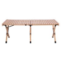 Table de camping pliable en bois portable à faible hauteur pour l'extérieur