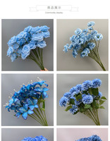 Decoración de Fondo para Salón de Bodas con Flores de Seda Azules