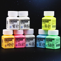 Peinture phosphorescente Secolorart 58ml 8 couleurs Peinture acrylique phosphorescente pour la décoration, la peinture artistique