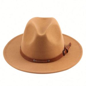 Chapeau Fedora unisexe en feutre à large bord, élégant, sur mesure, pour l'extérieur, décontracté, broderie 3D, quatre saisons - Product Image 3