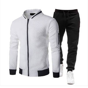Customized Solid Pattern <b>Track</b> Jogger Set Men's Gym Wear Tracksuits with Custom Logo Zipper OEM Available - Product Image 5