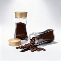 Pot à café en verre hermétique le plus vendu, 375 ml et 840 ml, avec couvercle en plastique durable pour le stockage du café en grains