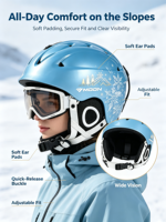 Casque de ski et de snowboard protecteur, coque en PC moulée, norme de sécurité CE ASTM, équipement de neige d'hiver pour enfants et adultes, plusieurs tailles