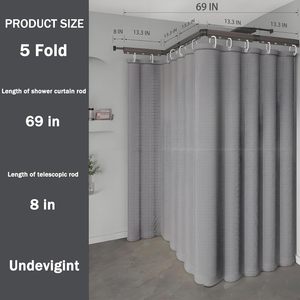 <span class=keywords><strong>Tringle</strong></span> à <span class=keywords><strong>rideau</strong></span> de douche pliable et réglable sans perçage, porte-vêtements mural, gain de place, salle de bain, balcon, vente flash CF - Product Image 5