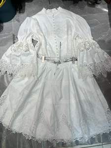 Camicetta Midi Casual con Maniche a Campana e Bordo in Pizzo e Gonna con Volant <span class=keywords><strong>Stile</strong></span> <span class=keywords><strong>Retrò</strong></span> Francese Autunno 2025 <span class=keywords><strong>Abbigliamento</strong></span> Donna - Product Image 6