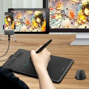 Huion H640P 전문 아트 디자인 스케치 디지털 펜으로 태블릿을 그리기위한 그래픽 태블릿