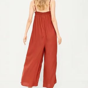 Tuta da donna casual a taglia unica, vestibilità ampia, scollo quadrato, per vacanze al mare, con gambe <span class=keywords><strong>larghe</strong></span>, tasche, in maglia, stile estivo - Product Image 1