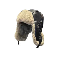 Chapeau d'hiver en cuir à la mode pour femmes, protection contre le froid, style coréen, Ushanka, chapeau en fourrure pour protéger les oreilles, pour hommes