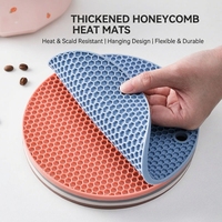 Vente en gros de tapis isolants thermiques, anti-brûlure, résistants aux hautes températures, sets de table ronds, antidérapants, en silicone, pour la cuisine