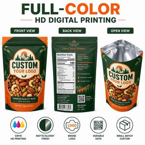Sachet Doypack Personnalisé Anti-Odeur <span class=keywords><strong>pour</strong></span> Chips et Noix, Refermable avec Fermeture Éclair, 100g, Doublure en Feuille VMPET - Product Image 5