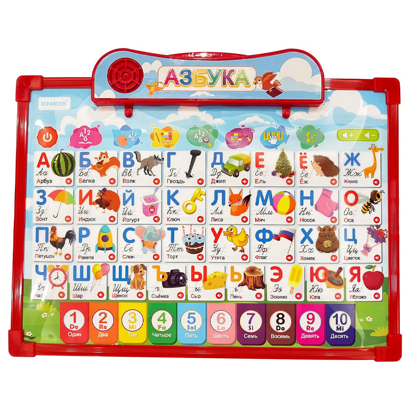 Libro Parlante Del Alfabeto Ruso – Juguete Didáctico Interactivo Para Niños De 3 A 8 Años – Ideal Para Viajes Y Educación En Casa