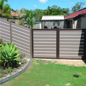 Waterproof High-Traction Wood Grain Grass Fence Composite Wood Garden WPC Fence Panels Low Maintenance Wpc Fence Panels