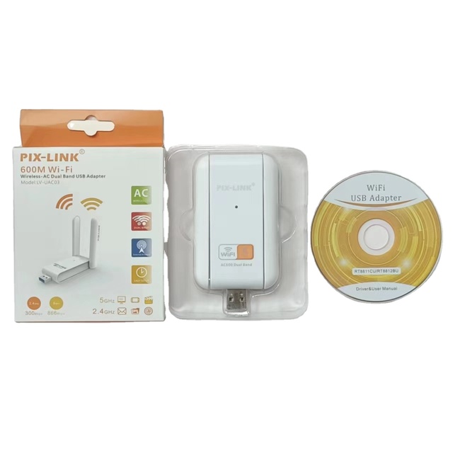 Manufacturer Directly Sells 600M Dual Band Wireless Network Interface Controller Wifi USB LV-UAC03 Adapter