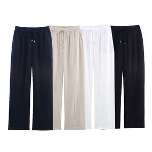 MYST & ZA da donna 2025 estate nuovi <span class=keywords><strong>pantaloni</strong></span> dritti Casual semplici e versatili <span class=keywords><strong>in</strong></span> <span class=keywords><strong>lino</strong></span> <span class=keywords><strong>misto</strong></span> 9929041 - Product Image 1