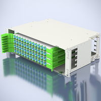 Caja de Distribución de Fibra Óptica de 96 Núcleos ODF Integrada con Panel LC SC FC con Bandeja de Empalme, Gabinete de Acero, Solución de Telecomunicaciones