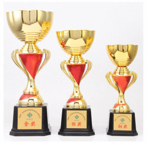 Trofeo de Metal Grande al por Mayor con Diseño de Flor sin Tapa y con Cinta Roja, Premios de Trofeo de Metal Grandes - Product Image 6