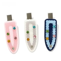 BIZE Nouvelles Épingles à Cheveux Acétate Mignonnes et Douces, Clips à Cheveux Latéraux Brillants avec Diamants, Accessoires pour Cheveux en Strass Décontractés pour Femmes et Filles