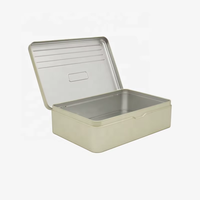 Boîte en étain rectangulaire de qualité alimentaire, personnalisable, avec couvercle à charnière imprimé, emballage écologique adapté à l'emballage du chocolat et des bonbons